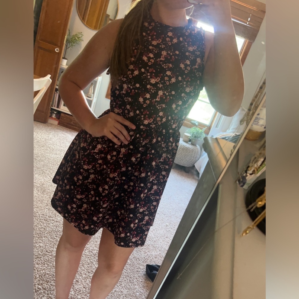 Medium black/pinks floral summer dress - Rewind